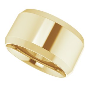 10K Yellow Or White Or Rose Gold Beveled-Edge Comfort-Fit Flat Band