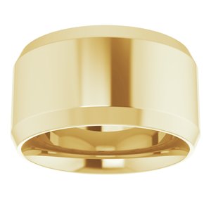 18K Yellow Or White Or Rose Gold Beveled-Edge Comfort-Fit Flat Band