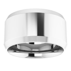 Platinum Beveled-Edge Comfort-Fit Flat Band