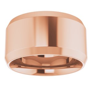 18K Yellow Or White Or Rose Gold Beveled-Edge Comfort-Fit Flat Band