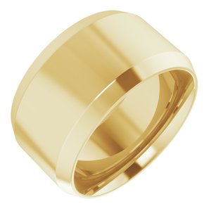 18K Yellow Or White Or Rose Gold Beveled-Edge Comfort-Fit Flat Band