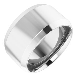 Platinum Beveled-Edge Comfort-Fit Flat Band