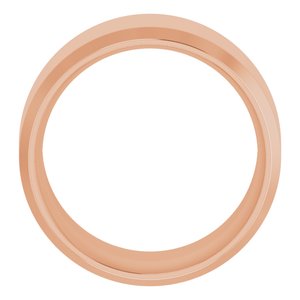 18K Yellow Or White Or Rose Gold Beveled-Edge Comfort-Fit Flat Band