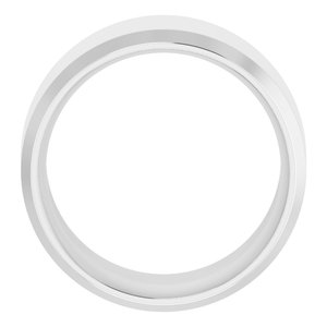 18K Yellow Or White Or Rose Gold Beveled-Edge Comfort-Fit Flat Band