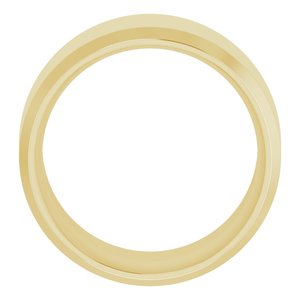 18K Yellow Or White Or Rose Gold Beveled-Edge Comfort-Fit Flat Band