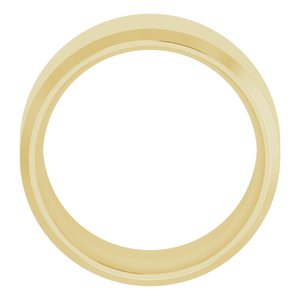 18K Yellow Or White Or Rose Gold Beveled-Edge Comfort-Fit Flat Band