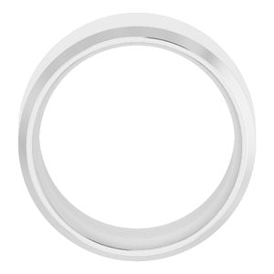18K Yellow Or White Or Rose Gold Beveled-Edge Comfort-Fit Flat Band