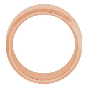 18K Yellow Or White Or Rose Gold Beveled-Edge Comfort-Fit Flat Band