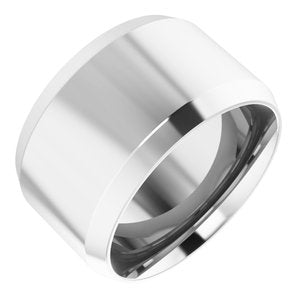 Platinum Beveled-Edge Comfort-Fit Flat Band