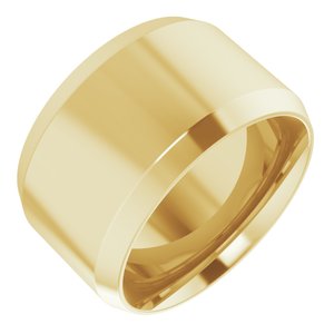 18K Yellow Or White Or Rose Gold Beveled-Edge Comfort-Fit Flat Band