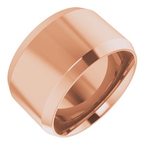 18K Yellow Or White Or Rose Gold Beveled-Edge Comfort-Fit Flat Band