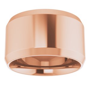 18K Yellow Or White Or Rose Gold Beveled-Edge Comfort-Fit Flat Band