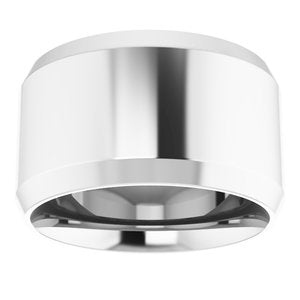 Platinum Beveled-Edge Comfort-Fit Flat Band