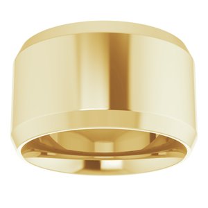 18K Yellow Or White Or Rose Gold Beveled-Edge Comfort-Fit Flat Band