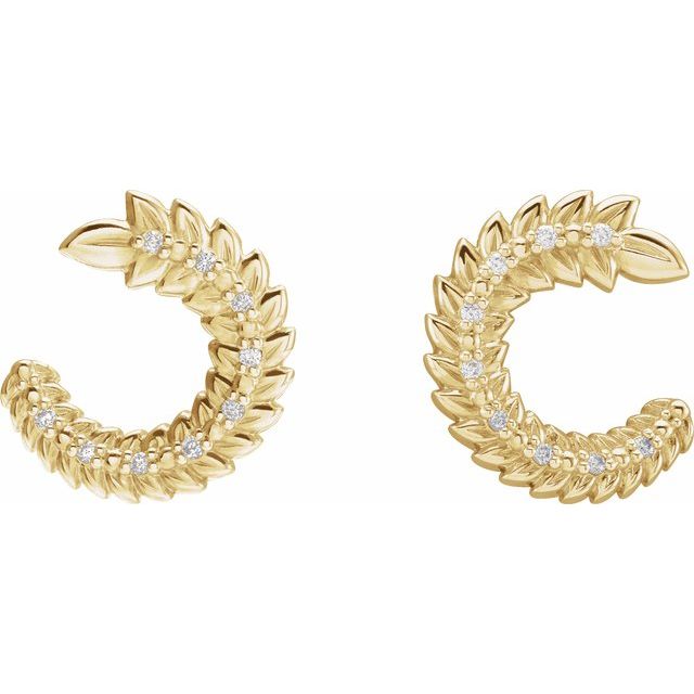 14K Yellow Or White Gold 1 Mm Round Friction Back Polished .07 Ctw Natural Diamond Hoop Earrings