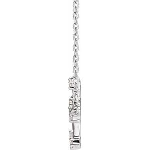 14K White Gold Round 1.7 Mm I1, H+ 16-18 In Polished Natural Diamond Necklace