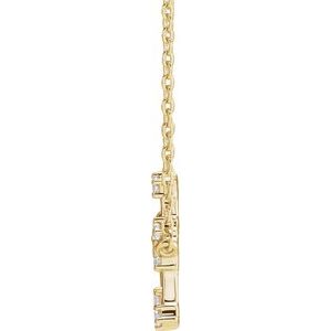 14K Yellow Gold Round 1.7 Mm I1, H+ 16-18 In Polished Natural Diamond Necklace