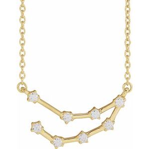 14K Yellow Gold Round 1.7 Mm I1, H+ 16-18 In Polished Natural Diamond Necklace