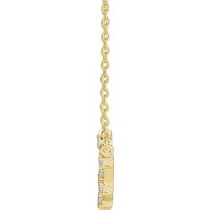 14K Yellow Gold Round 1.7 Mm I1, H+ 16-18 In Polished Natural Diamond Necklace