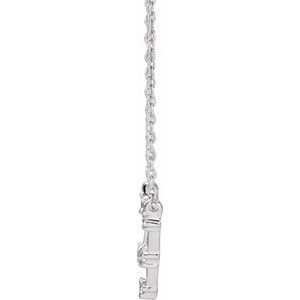 14K White Gold Round 1.75 Mm I1, H+ 16-18 In Polished Natural Diamond Necklace