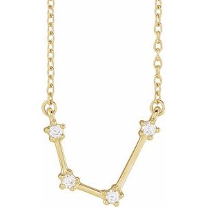 14K Yellow Gold Round 1.75 Mm I1, H+ 16-18 In Polished Natural Diamond Necklace