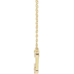 14K Yellow Gold Round 1.75 Mm I1, H+ 16-18 In Polished Natural Diamond Necklace