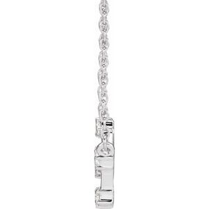 14K White Gold Round 1.7 Mm I1, H+ 16-18 In Polished Natural Diamond Necklace