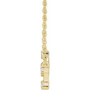 14K Yellow Gold Round 1.7 Mm I1, H+ 16-18 In Polished Natural Diamond Necklace