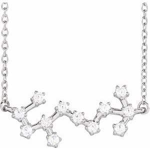 14K White Gold Round 1.7 Mm I1, H+ 16-18 In Polished Natural Diamond Necklace