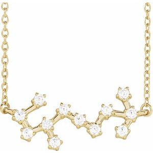 14K Yellow Gold Round 1.7 Mm I1, H+ 16-18 In Polished Natural Diamond Necklace