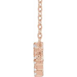 14K Rose Gold Round 1.7 Mm I1, H+ 16-18 In Polished Natural Diamond Necklace