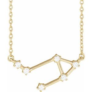 14K Yellow Gold Round 1.7 Mm I1, H+ 16-18 In Polished Natural Diamond Necklace