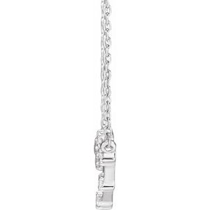 14K White Gold Round 1.7 Mm I1, H+ 16-18 In Polished Natural Diamond Necklace