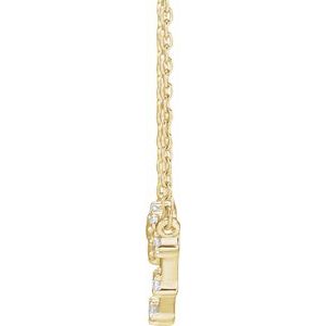 14K Yellow Gold Round 1.7 Mm I1, H+ 16-18 In Polished Natural Diamond Necklace