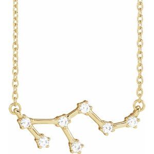 14K Yellow Gold Round 1.7 Mm I1, H+ 16-18 In Polished Natural Diamond Necklace
