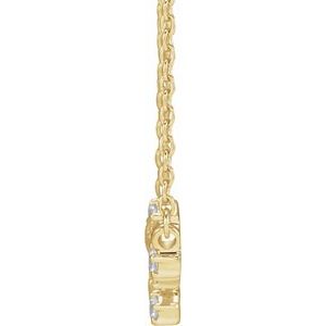 14K Yellow Gold Round 1.7 Mm I1, H+ 16-18 In Polished Natural Diamond Necklace
