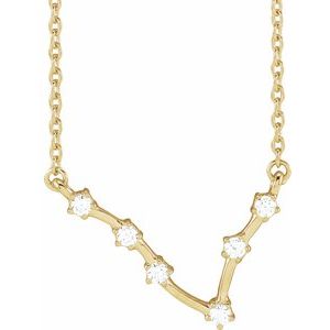 14K Yellow Gold Round 1.7 Mm I1, H+ 16-18 In Polished Natural Diamond Necklace