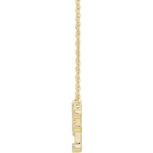 14K Yellow Gold Round 1.7 Mm I1, H+ 16-18 In Polished Natural Diamond Necklace