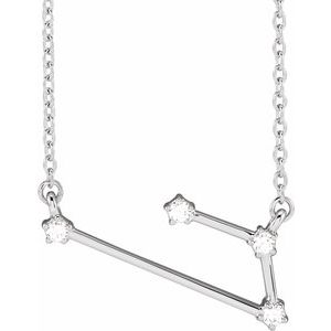 14K White Gold Round 1.7 Mm I1, H+ 16-18 In Polished Natural Diamond Necklace