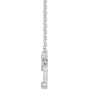 14K White Gold Round 1.7 Mm I1, H+ 16-18 In Polished Natural Diamond Necklace
