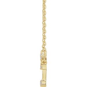 14K Yellow Gold Round 1.7 Mm I1, H+ 16-18 In Polished Natural Diamond Necklace