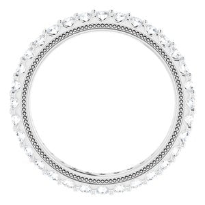 14K White Gold Round 2 Mm G-H Si1-Si2 1 Ctw Lab-Grown Diamond Eternity Band Size 8