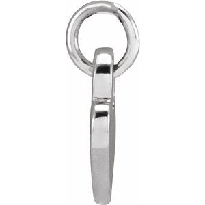 14K White Gold 7.87 X 4.89 Mm Polished Heart Pendant
