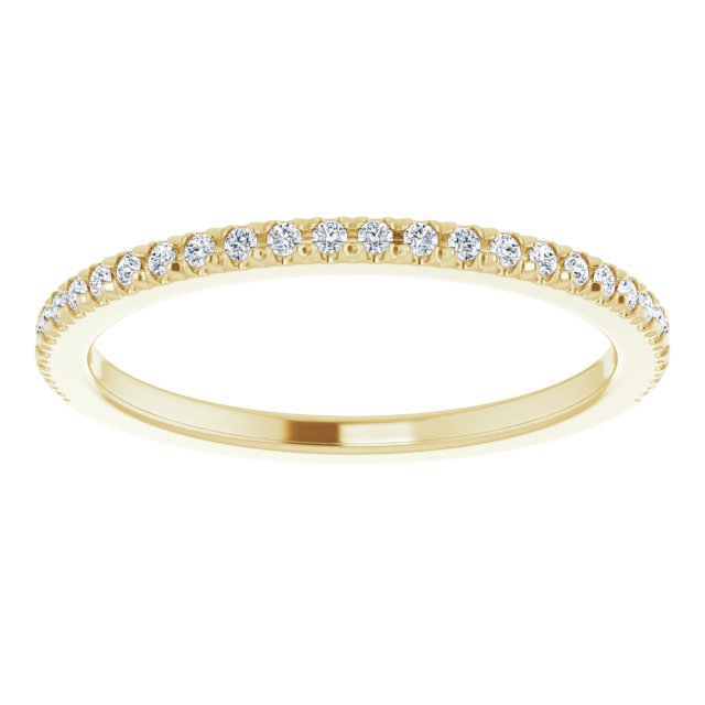 14K Yellow Or Rose Gold Round I1, G-H Polished Lab-Grown Diamond French-Set Matching Band, Size 7