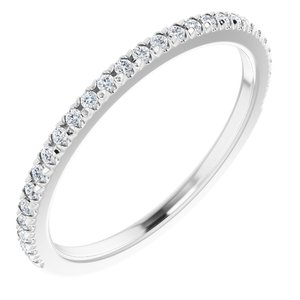 Platinum Round 1I1, G-H Polished Lab-Grown Diamond French-Set Matching Band