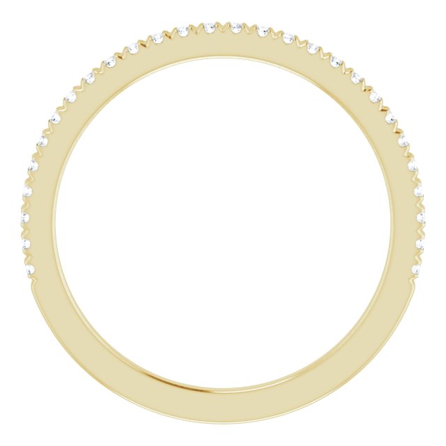 14K Yellow Or Rose Gold Round I1, G-H Polished Lab-Grown Diamond French-Set Matching Band, Size 7