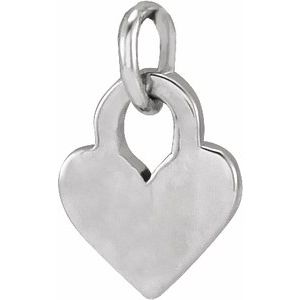 14K White Gold 7.87 X 4.89 Mm Polished Heart Pendant