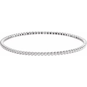 14K White Gold 7 3/4 In Polished Bangle Bracelet