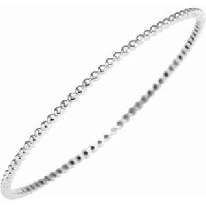 14K White Gold 7 3/4 In Polished Bangle Bracelet