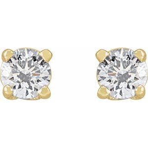 14K Yellow Gold Round 3 Mm 1/5 Ctw Lab-Grown Diamond U-Prong Earrings